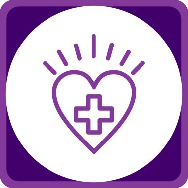 Kalp ikonu vektör illüstrasyonu.