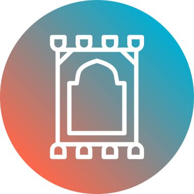 güzel cami vektör çizgisi simgesi, renkli resimleme