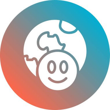 Gezegen düz simge, vektör, illüstrasyon, renkli ve