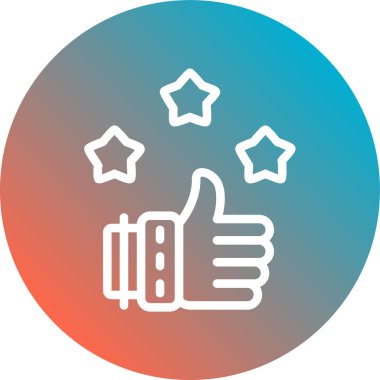 Başparmak vektör simgesi. bicolor düz yuvarlak sembol, cyan ve mavi renkler, açılar, beyaz arkaplan.