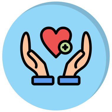 kalp el simgesi, basit tasarım vektör çizimi