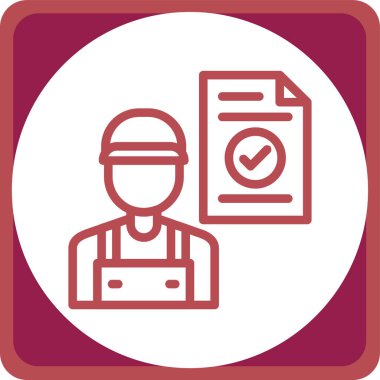 Elinde pano olan bir adamın vektör çizimi