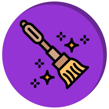 Süpürge. Web simgesi basit illüstrasyon