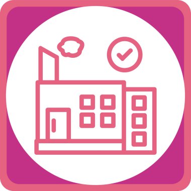 Bina. Web simgesi basit illüstrasyon