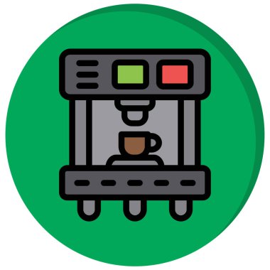 Kahve makinesi ikonu. vektör illüstrasyonu