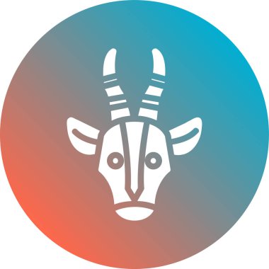 Boynuz vektör ikonlu boğa başı. düz renk illüstrasyonu