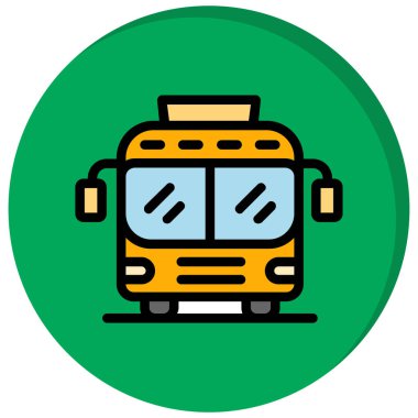 Otobüs. Web simgesi basit illüstrasyon