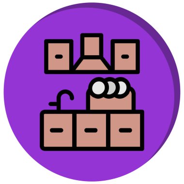 Bir kutu simgesinin vektör illüstrasyonu