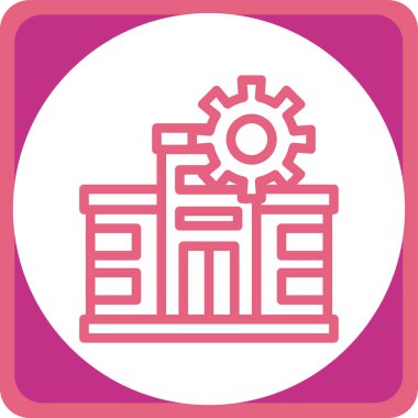 Fabrika. Web simgesi vektör illüstrasyonu