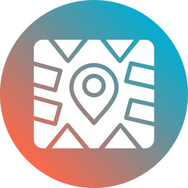 Harita simgesi soyut arkaplan grubunda izole edildi