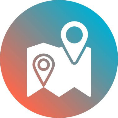 Konum Düz Gradyan Vektör Simgesi Tasarımı