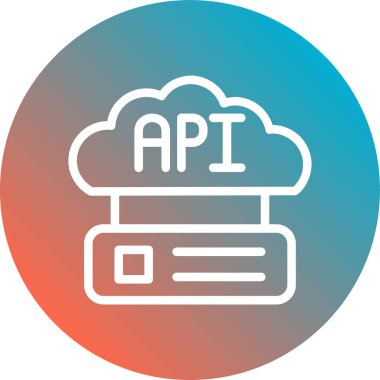 Bulut API Simgesi, Vektör İllüstrasyonu