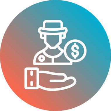 Para için. Web simgesi basit illüstrasyon