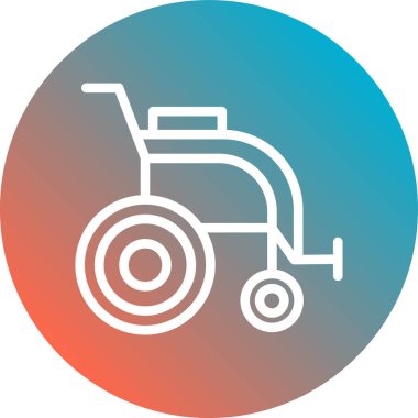 tekerlekli sandalye ikonu vektör illüstrasyonu