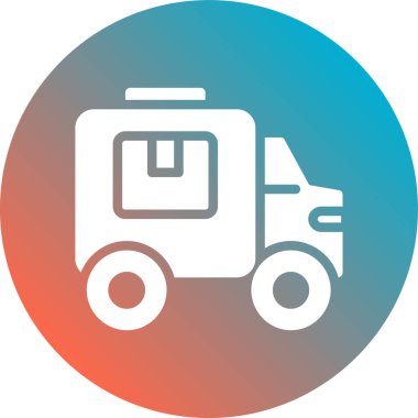 Teslimat kamyonu simgesinin vektör çizimi