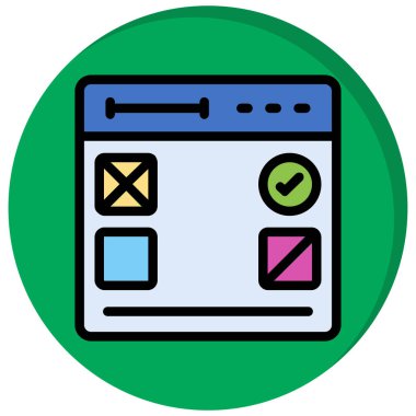 Web tasarım geliştirme simgesi doldurulmuş ana hatlar biçiminde