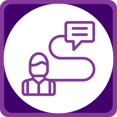 Adam cep telefonuyla konuşuyor. Web simgesi illüstrasyonu