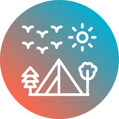 kamp düz ikon vektör illüstrasyonu