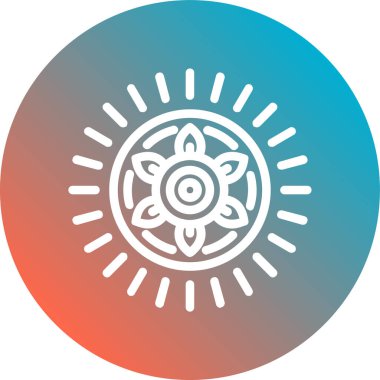 Yuvarlak bir çemberin çiçek içeren vektör simgesi