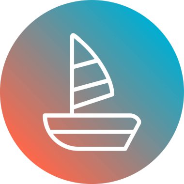 yelkenli ikonu vektör illüstrasyonu