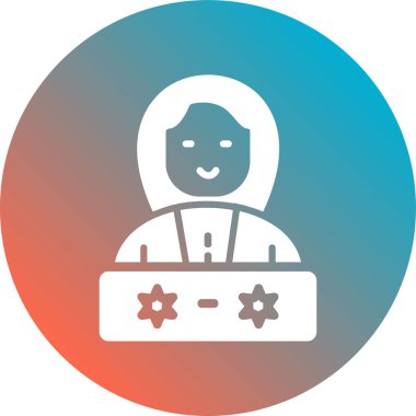 kız ikon vektör illüstrasyonu