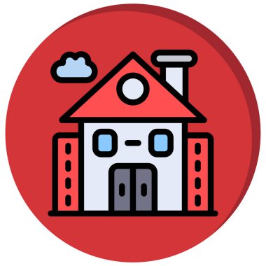 Bir bina simgesinin vektör illüstrasyonu