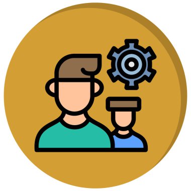 Çarkı olan bir grup insanın vektör çizimi