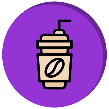 Kahve. Web simgesi vektör illüstrasyonu