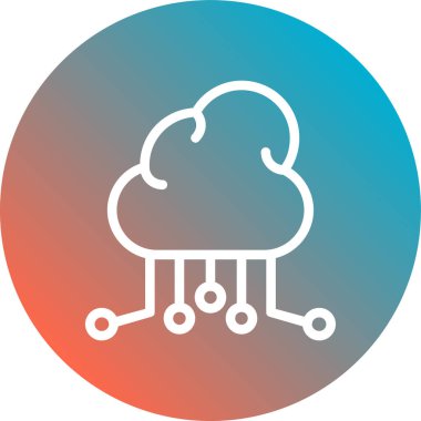 Bulut. Web simgesi basit illüstrasyon