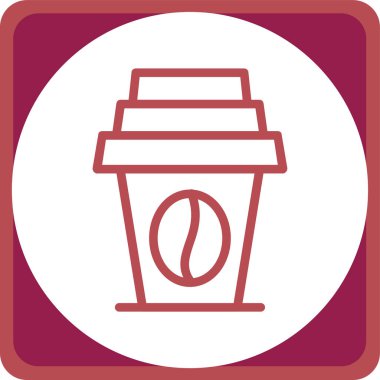 Kahve fincanı. Web simgesi basit illüstrasyon