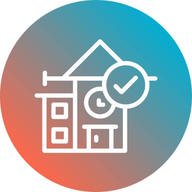 Gayrimenkul vektör çizgisi simgesi, vektör