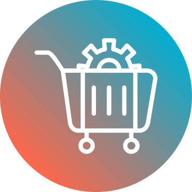 At arabası simgesi uzun gölgeli izole