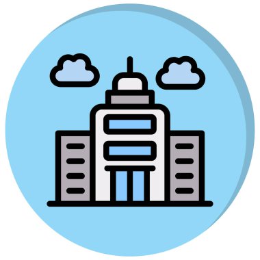 Modern yapı simgesinin vektör illüstrasyonu