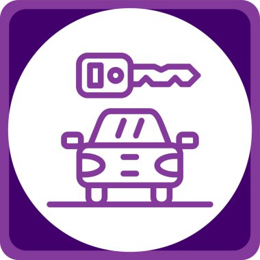 Benzersiz araba ve araba ikonu vektör kabartması