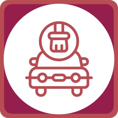 Bir araba simgesinin vektör illüstrasyonu