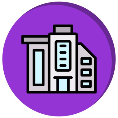 Bina. Web simgesi basit illüstrasyon