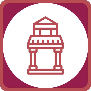 Bina. Web simgesi basit illüstrasyon