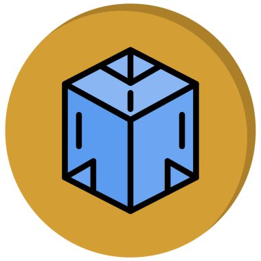 Kutu. Web simgesi basit illüstrasyon