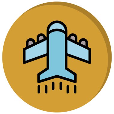 Uçak simgesinin vektör illüstrasyonu