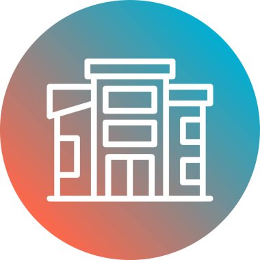 Bina. Web simgesi basit illüstrasyon