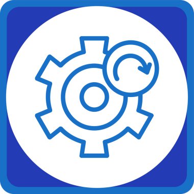 Vektör biçiminde çarklı entegrasyon dişlisi simgesi.