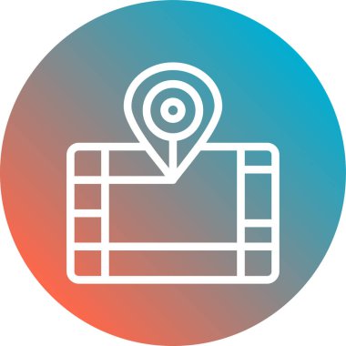 Harita imleci düz simge, vektör, illüstrasyon