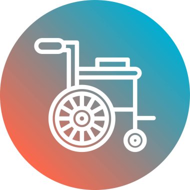 Tekerlekli. Basit simge vektör illüstrasyonu