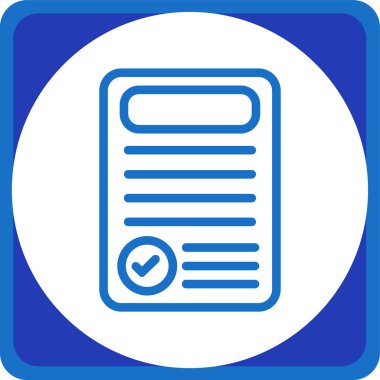 Kontrol listesi simgesi modayı izole etti. mavi ve beyaz