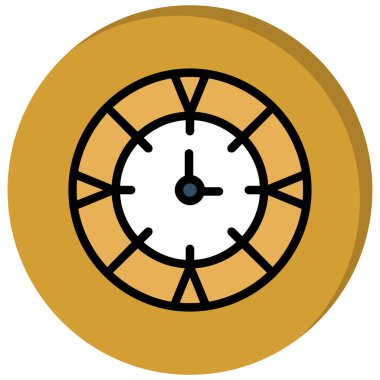 Eski ahşap tekerleğin düz simgesi