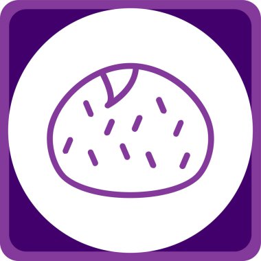 Mor ve beyaz bir patlıcanın mor simgesinin vektör çizimi