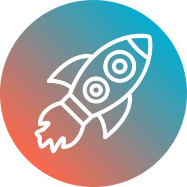 Roket simgesi soyut arkaplanda izole edildi