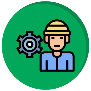 İşçi işçi simgesi - taslak biçimi