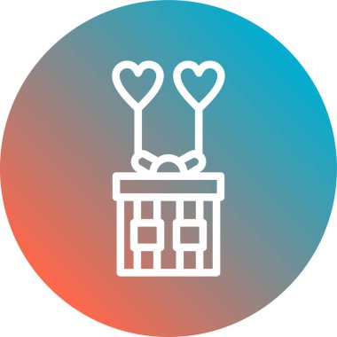 Bir hediye simgesinin vektör illüstrasyonu