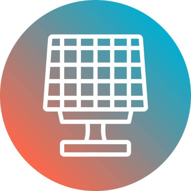 Güneş panelinin bir simgesinin vektör illüstrasyonu